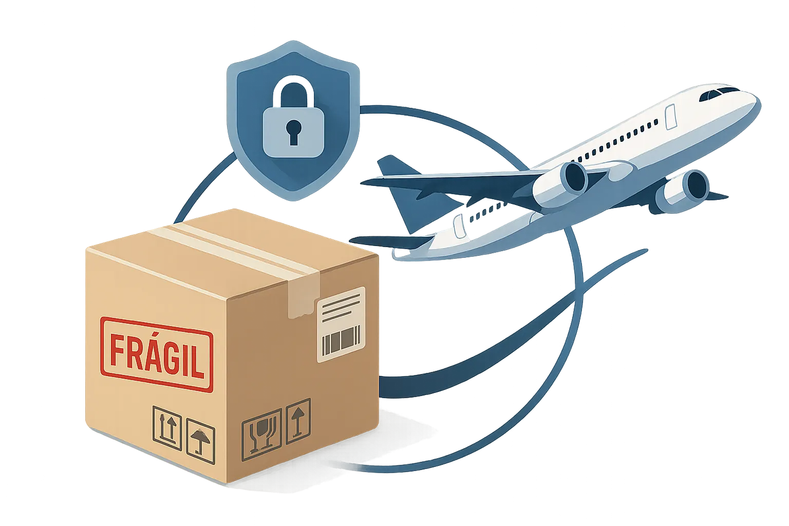 Logística internacional: caja frágil, avión y seguridad